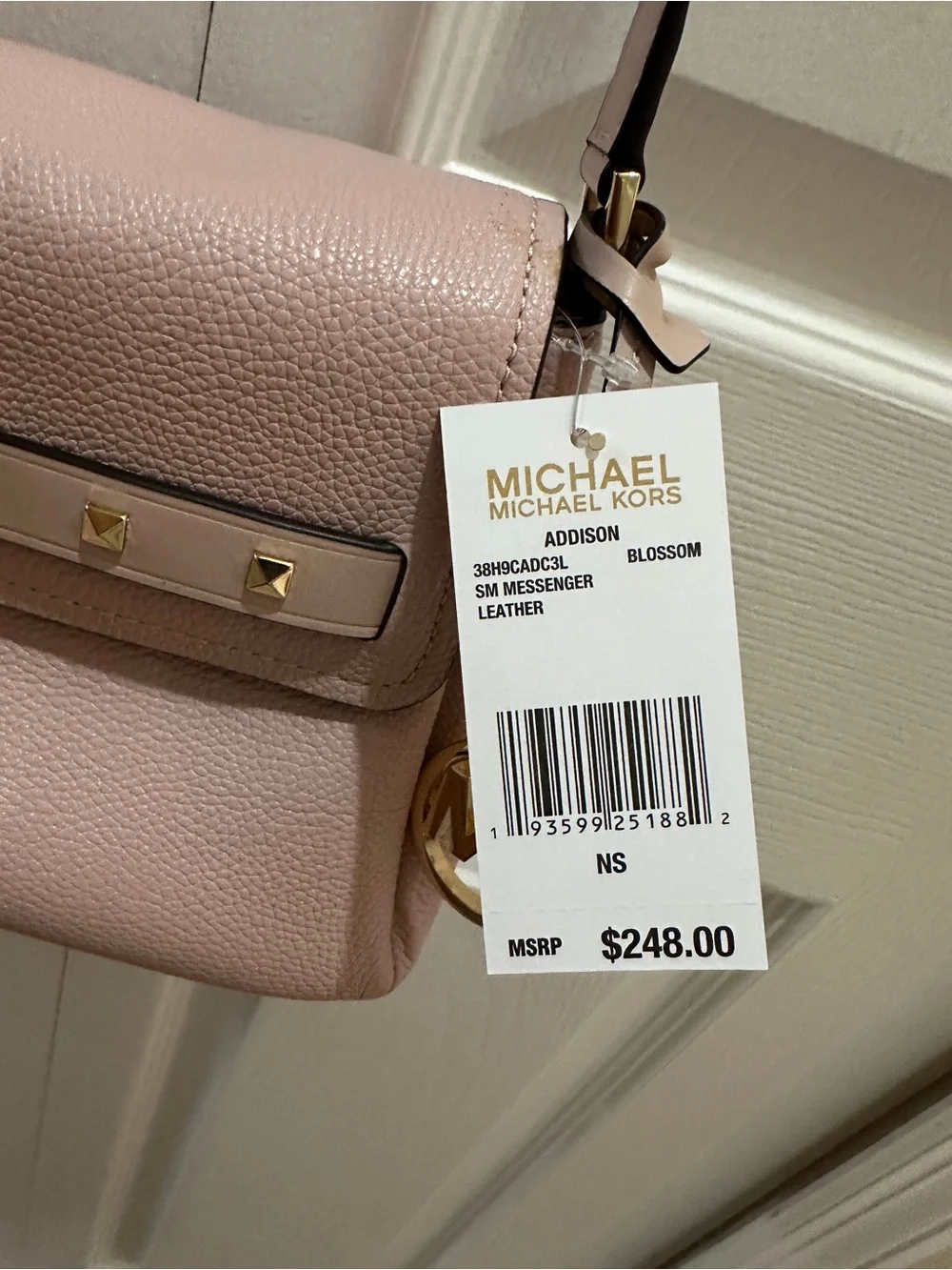 NWT Michael Kors Blush Pink Leather Crossbody Shoulder Bag